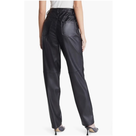 VERO MODA Black Bella High Waist Faux Leather Pants, S - Picture 2 of 10